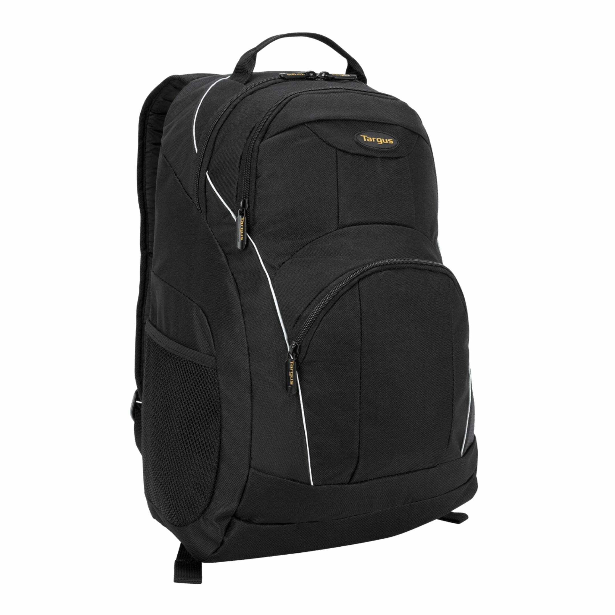 Targus Motor Series - 16-Inch Protective Laptop Backpack, Black with Stylish Accents